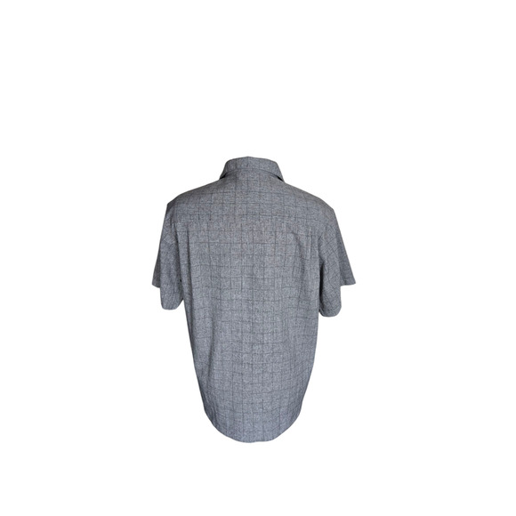 Haggar gray patterned button down short sleeve shirt, size medium - Picture 2 of 4